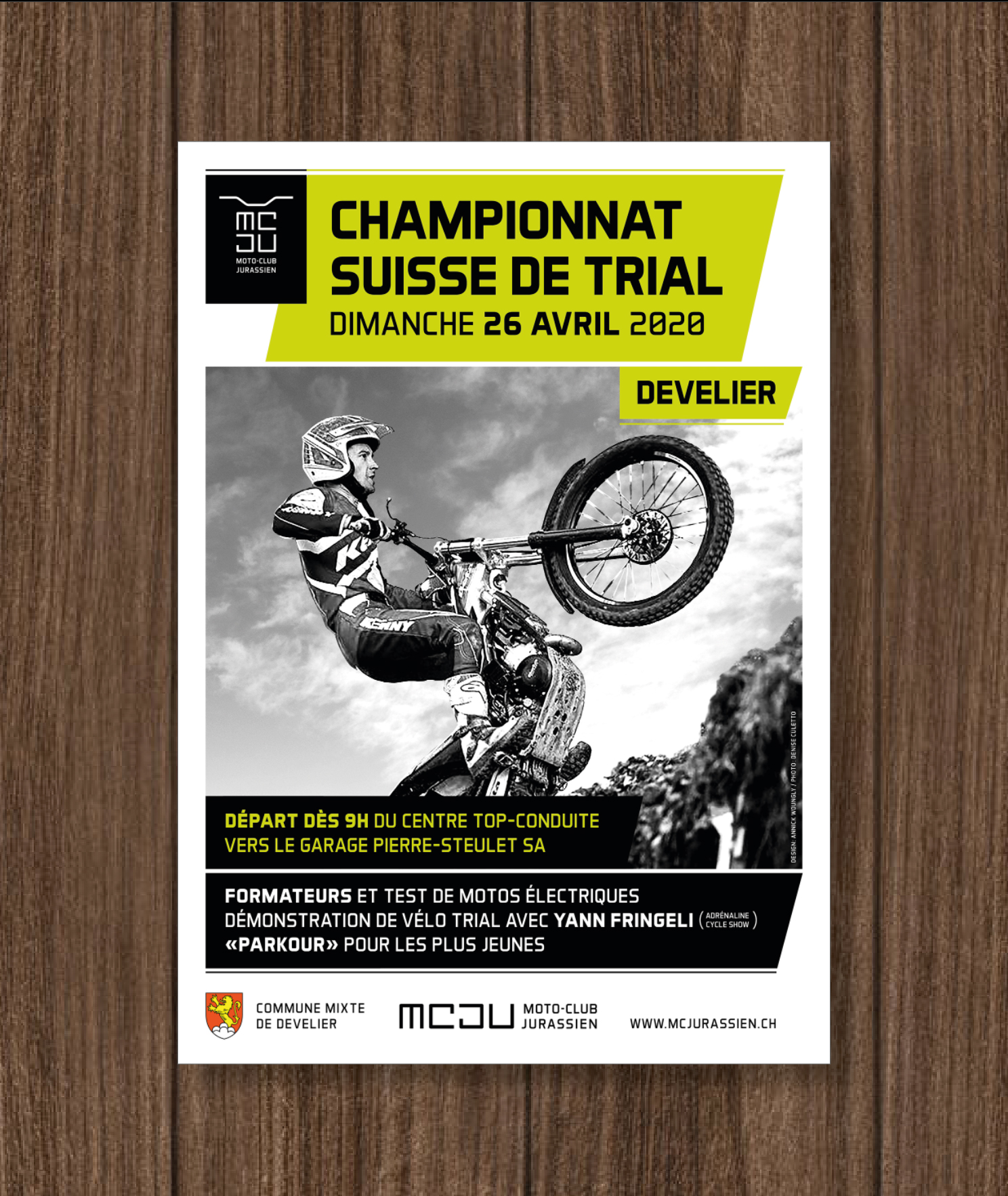 Moto Club Jurassien Poster Concept. Real poster. Trial Swiss Championship.